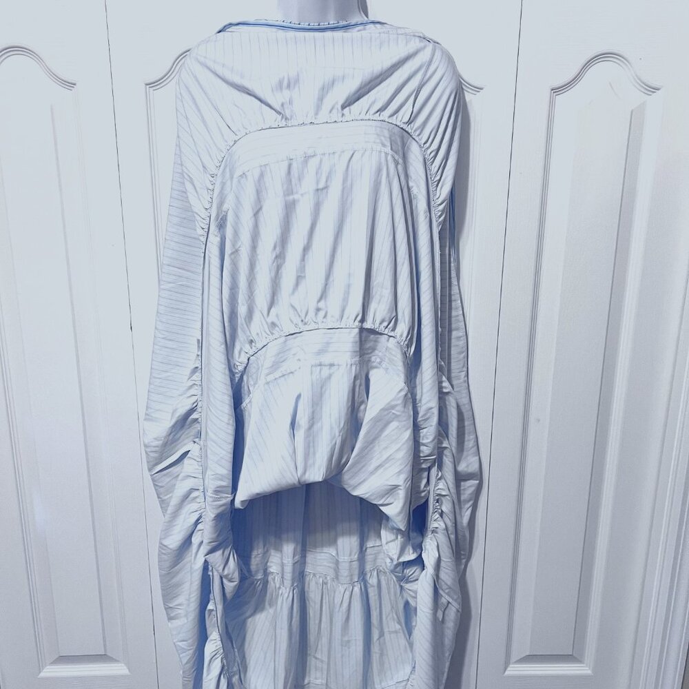 Maxi Striped Blue/Lilac Dress-Size Med.-Ruffled Layered Stretch Dress-NWOT - Picture 14 of 16